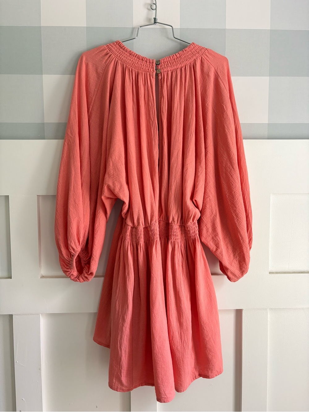 Free People Dusty Rose Long Sleeve Mini Smock Dress Medium - Picture 4 of 5